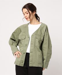 PAGEBOY | ノーカラーミリタリーブルゾン(ブルゾン)