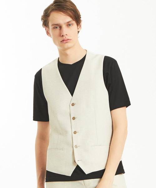 ABAHOUSE（アバハウス）の「【Recency of Mine/セットアップ対応】ライトウェイトカラミジレ（ベスト・メンズ・オフホワイト/グレー/ネイビー・46/48/50）」の2枚目の写真