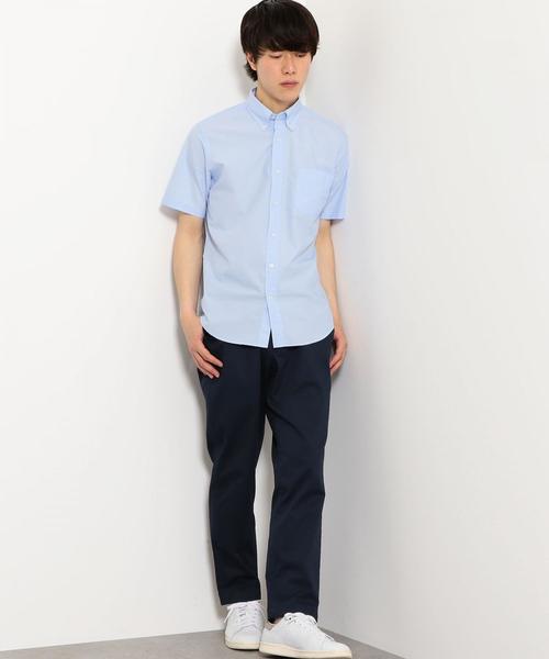 green label relaxing(グリーンレーベルリラクシング)の「NM C/C ブロード ボタンダウン SS 半袖 シャツ ◆(シャツ/ブラウス・メンズ・ライトブルー/ホワイト/ネイビー・S/M/XL/L)」の7枚目の写真