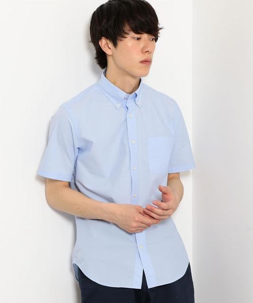 green label relaxing(グリーンレーベルリラクシング)の「NM C/C ブロード ボタンダウン SS 半袖 シャツ ◆(シャツ/ブラウス・メンズ・ライトブルー/ホワイト/ネイビー・S/M/XL/L)」の17枚目の写真