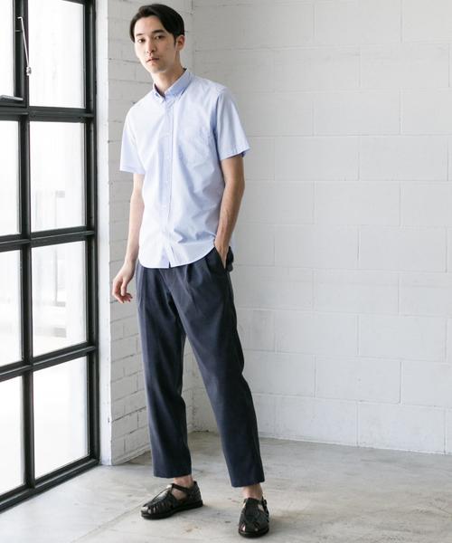 green label relaxing(グリーンレーベルリラクシング)の「NM C/C ブロード ボタンダウン SS 半袖 シャツ ◆(シャツ/ブラウス・メンズ・ライトブルー/ホワイト/ネイビー・S/M/XL/L)」の15枚目の写真