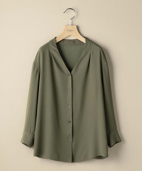 BEAUTY&YOUTH UNITED ARROWS(ビューティーアンドユースユナイテッドアローズ)の「BY サテンスキッパーボタン8分袖シャツ о(シャツ/ブラウス・レディース・オフホワイト/ベージュ/オリーブ・FREE)」の7枚目の写真