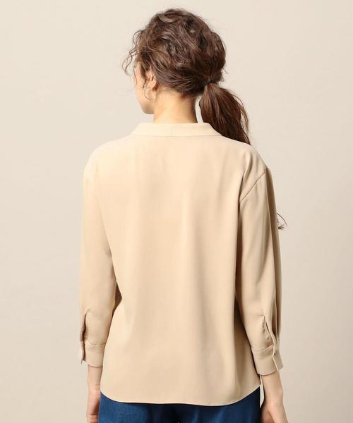 BEAUTY&YOUTH UNITED ARROWS(ビューティーアンドユースユナイテッドアローズ)の「BY サテンスキッパーボタン8分袖シャツ о(シャツ/ブラウス・レディース・オフホワイト/ベージュ/オリーブ・FREE)」の8枚目の写真