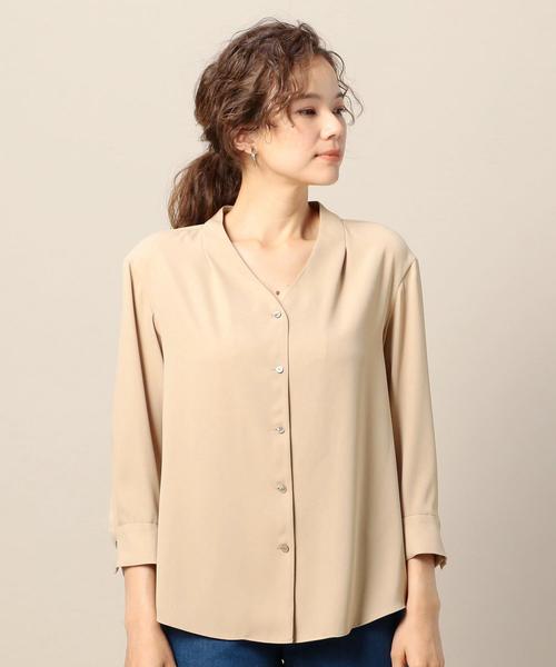 BEAUTY&YOUTH UNITED ARROWS(ビューティーアンドユースユナイテッドアローズ)の「BY サテンスキッパーボタン8分袖シャツ о(シャツ/ブラウス・レディース・オフホワイト/ベージュ/オリーブ・FREE)」の9枚目の写真