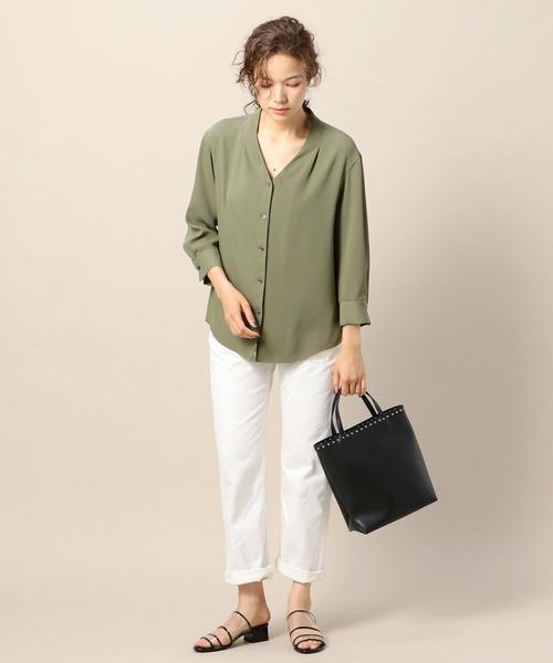 BEAUTY&YOUTH UNITED ARROWS(ビューティーアンドユースユナイテッドアローズ)の「BY サテンスキッパーボタン8分袖シャツ о(シャツ/ブラウス・レディース・オフホワイト/ベージュ/オリーブ・FREE)」の16枚目の写真