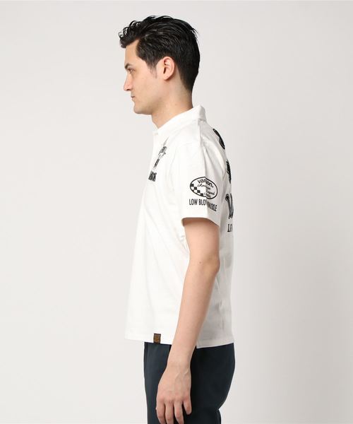 VANSON（ヴァンソン）の「LOWBLOW KNUCKLE / ローブローナックル　VANSON×LOWBLOW KNUCKLE ドッグボーンポロシャツ (M2)（ポロシャツ・メンズ・ブラック/ホワイト/カモフラージュ・M/XL/L）」の4枚目の写真