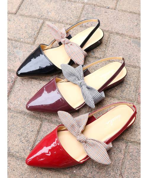 dazzlin（ダズリン）の「リボンフラットミュール（パンプス・レディース・ブラック/ブラウン/レッド・MEDIUM/LARGE）」の6枚目の写真