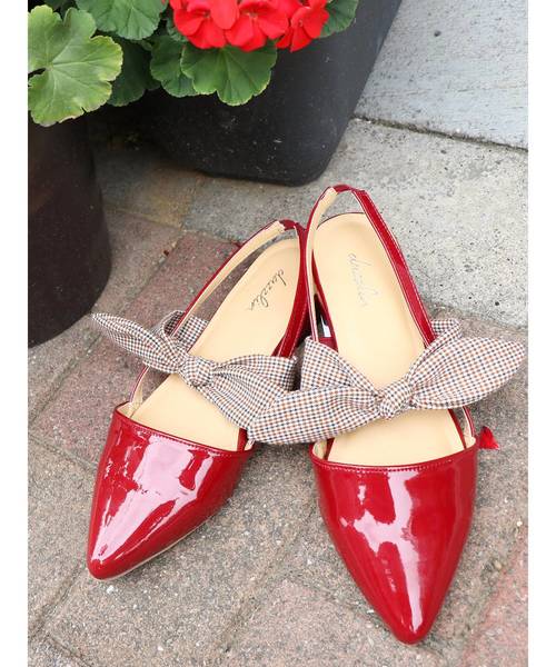 dazzlin（ダズリン）の「リボンフラットミュール（パンプス・レディース・ブラック/ブラウン/レッド・MEDIUM/LARGE）」の7枚目の写真