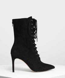 スピードレースディテールポインテッドブーツ / Speed Lacing Detail Pointed Boots