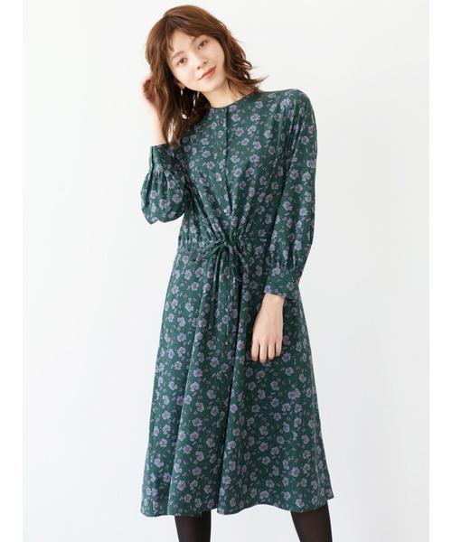 YECCA VECCA（イェッカヴェッカ）の「AS.アンティークフラワー柄ワンピース（ワンピース・レディース・グリーン/テラコッタ・M）」の5枚目の写真