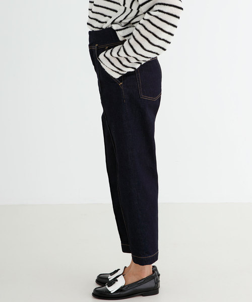 Munich（ミューニック）の「ストレッチデニムピンタックパンツ（デニムパンツ・レディース・ネイビー/ブルー・S/M/XS）」の5枚目の写真