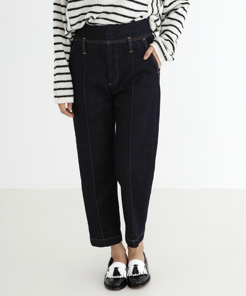 Munich（ミューニック）の「ストレッチデニムピンタックパンツ（デニムパンツ・レディース・ネイビー/ブルー・S/M/XS）」の3枚目の写真