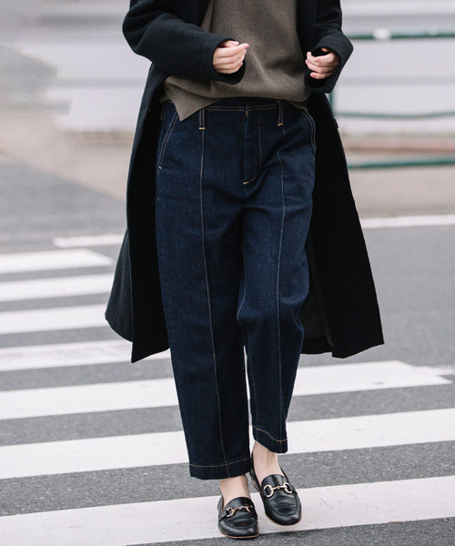 Munich（ミューニック）の「ストレッチデニムピンタックパンツ（デニムパンツ・レディース・ネイビー/ブルー・S/M/XS）」の21枚目の写真