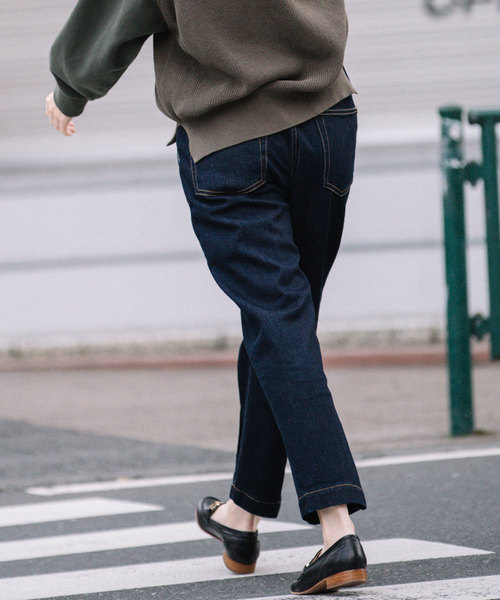 Munich（ミューニック）の「ストレッチデニムピンタックパンツ（デニムパンツ・レディース・ネイビー/ブルー・S/M/XS）」の19枚目の写真