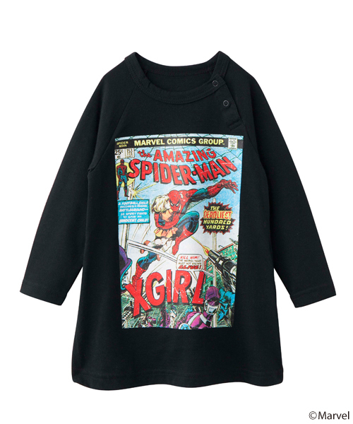 X-girl Stages（エックスガールステージス）の「B/B TEE DRESS SPIDER-MAN (4T～7T)（ワンピース・キッズ・ホワイト/ブラック/ブルー・4T/5T/6T/7T）」の6枚目の写真