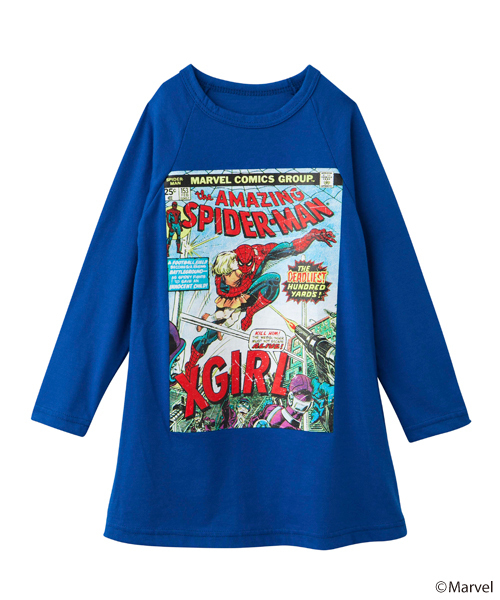 X-girl Stages（エックスガールステージス）の「B/B TEE DRESS SPIDER-MAN (4T～7T)（ワンピース・キッズ・ホワイト/ブラック/ブルー・4T/5T/6T/7T）」の9枚目の写真