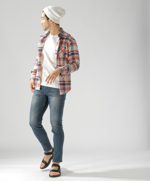 BAYFLOW（ベイフロー）の「コットンヒラオリチェックシャツ/LS（シャツ/ブラウス・メンズ・パープル/レッド/イエロー・SMALL/MEDIUM/LARGE）」の5枚目の写真