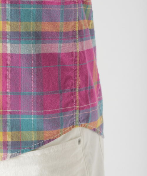 BAYFLOW（ベイフロー）の「コットンヒラオリチェックシャツ/LS（シャツ/ブラウス・メンズ・パープル/レッド/イエロー・SMALL/MEDIUM/LARGE）」の20枚目の写真