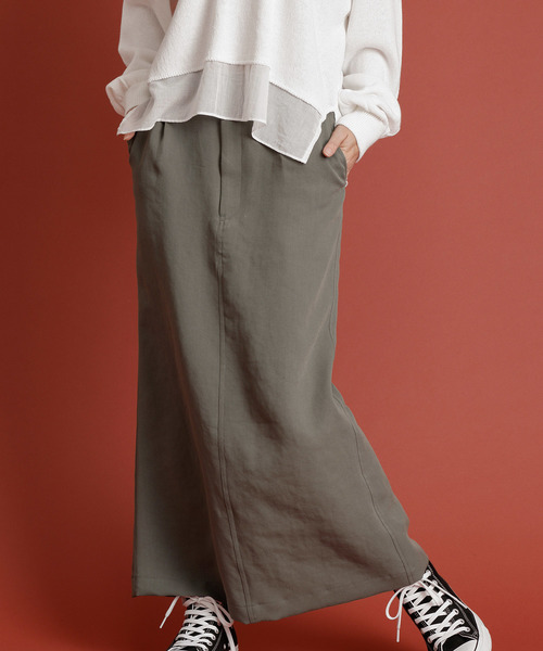 Munich（ミューニック）の「ウォッシャブルレーヨンオックスマキシタイトスカート（スカート・レディース・テラコッタ/カーキ/ブラック/ベージュ・XS/S/M）」の4枚目の写真