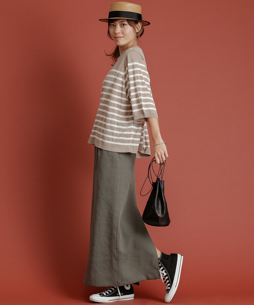 Munich（ミューニック）の「ウォッシャブルレーヨンオックスマキシタイトスカート（スカート・レディース・テラコッタ/カーキ/ブラック/ベージュ・XS/S/M）」の6枚目の写真