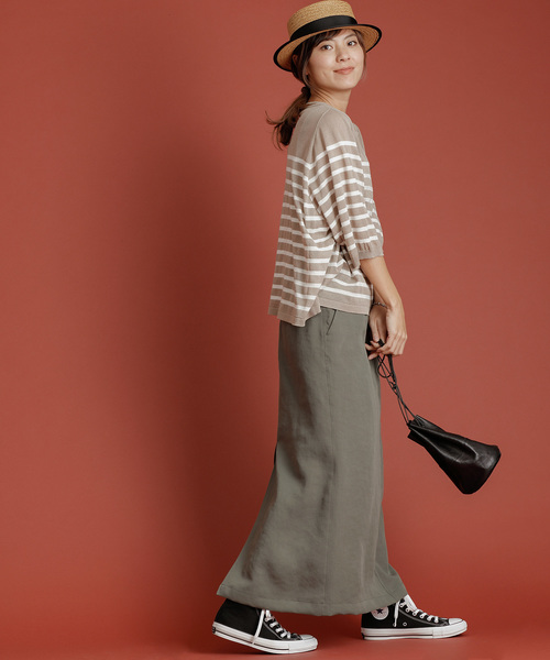 Munich（ミューニック）の「ウォッシャブルレーヨンオックスマキシタイトスカート（スカート・レディース・テラコッタ/カーキ/ブラック/ベージュ・XS/S/M）」の7枚目の写真