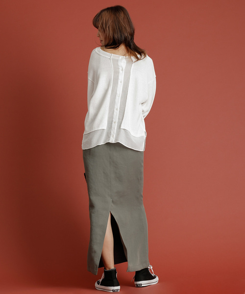 Munich（ミューニック）の「ウォッシャブルレーヨンオックスマキシタイトスカート（スカート・レディース・テラコッタ/カーキ/ブラック/ベージュ・XS/S/M）」の8枚目の写真