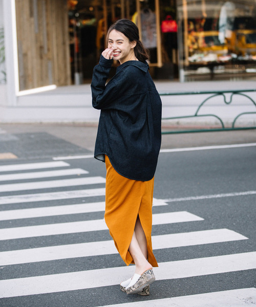 Munich（ミューニック）の「ウォッシャブルレーヨンオックスマキシタイトスカート（スカート・レディース・テラコッタ/カーキ/ブラック/ベージュ・XS/S/M）」の17枚目の写真