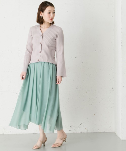 URBAN RESEARCH ROSSO WOMEN(アーバンリサーチ ロッソ)の「アシンメトリーギャザースカート(スカート・レディース・ネイビー/ミント・38/36)」の6枚目の写真