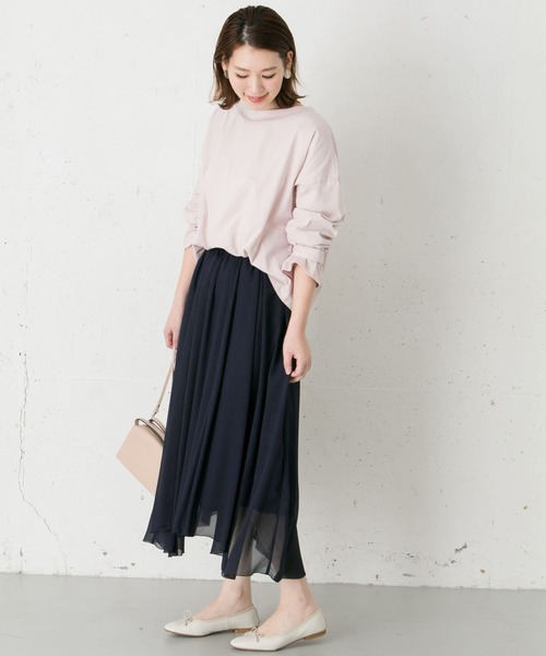 URBAN RESEARCH ROSSO WOMEN(アーバンリサーチ ロッソ)の「アシンメトリーギャザースカート(スカート・レディース・ネイビー/ミント・38/36)」の10枚目の写真