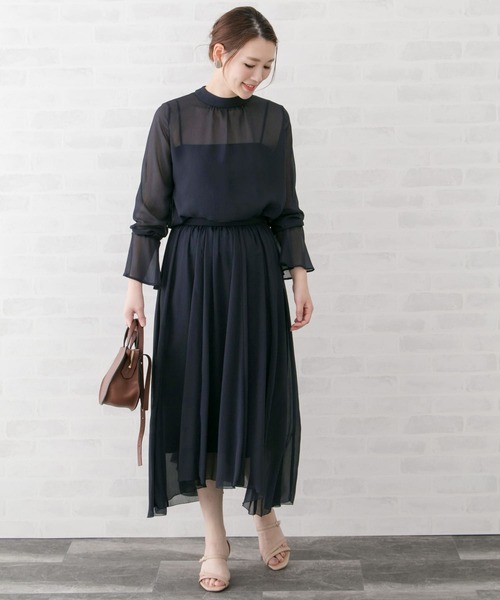 URBAN RESEARCH ROSSO WOMEN(アーバンリサーチ ロッソ)の「アシンメトリーギャザースカート(スカート・レディース・ネイビー/ミント・38/36)」の12枚目の写真