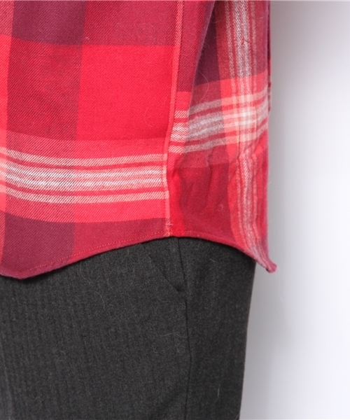 SHIPS for women（シップスフォーウィメン）の「INDIVIDUALIZED SHIRT:フランネルチェック ボーダー（シャツ/ブラウス・レディース・レッド/ライトブルー/ネイビー・ONE SIZE）」の10枚目の写真
