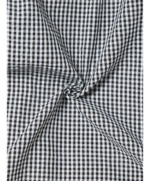 fifth（フィフス）の「ギンガムチェックVネックロングワンピース（ワンピース・レディース・ブラック・MEDIUM）」の6枚目の写真