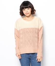 natural couture | ブークレ配色ニット(ニット/セーター)