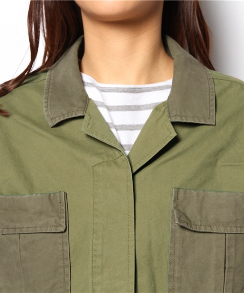 Ray BEAMS（レイビームス）の「Ray BEAMS / バイカラーミリタリーブルゾン（ブルゾン・レディース・オリーブ・ONE SIZE）」の6枚目の写真