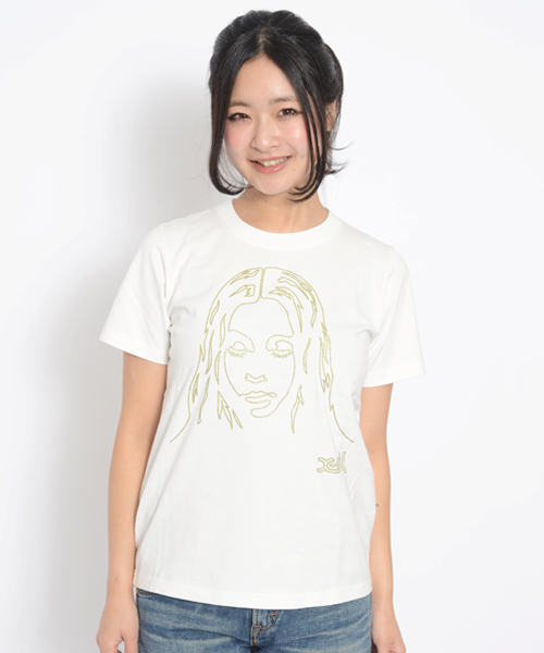 X-girl(エックスガール)の「FACE S/S TEE(Tシャツ/カットソー・レディース・ホワイト/ブラック/ピンク/ネイビー・1/2)」の9枚目の写真