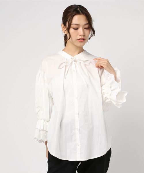 rps（アールピーエス）の「ボリューム袖コットンブラウス（シャツ/ブラウス・レディース・オフホワイト/ブラック/ベージュ・M）」の6枚目の写真