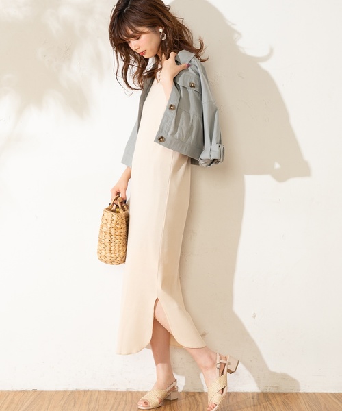 natural couture(ナチュラルクチュール)の「ワンショルストラップテレコワンピ(ワンピース・レディース・ブラック/ベージュ/ブラウン/アイボリー・FREE)」の6枚目の写真