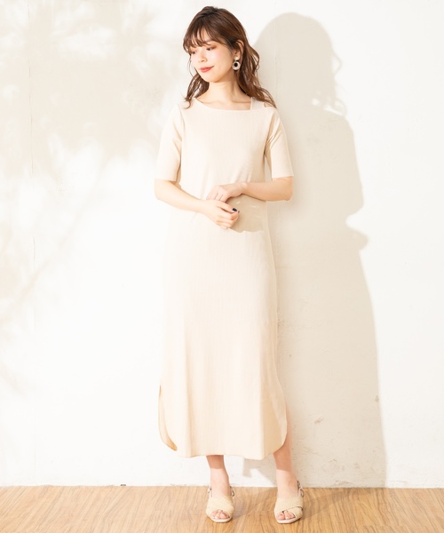 natural couture(ナチュラルクチュール)の「ワンショルストラップテレコワンピ(ワンピース・レディース・ブラック/ベージュ/ブラウン/アイボリー・FREE)」の15枚目の写真