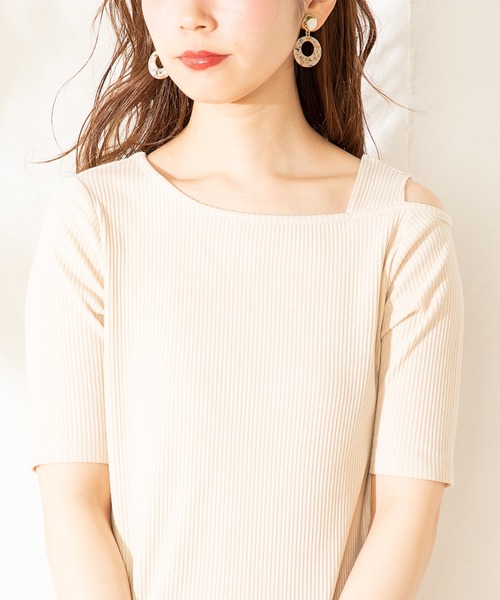 natural couture(ナチュラルクチュール)の「ワンショルストラップテレコワンピ(ワンピース・レディース・ブラック/ベージュ/ブラウン/アイボリー・FREE)」の8枚目の写真