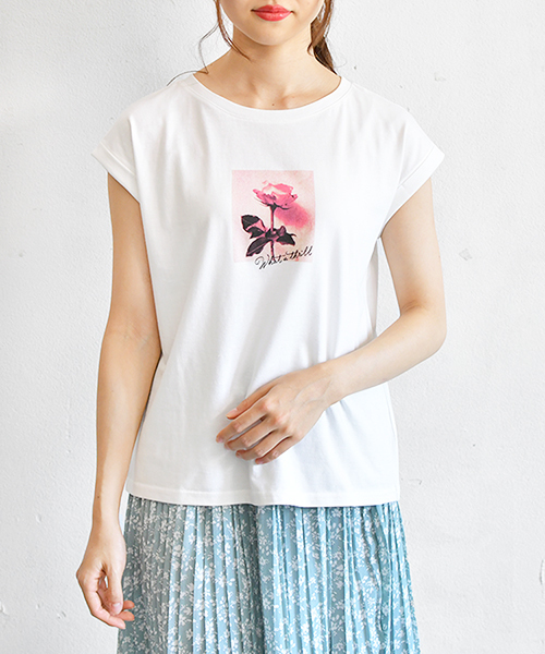 PairPair（ペアペア）の「バラフォトプリントT（Tシャツ/カットソー・レディース・ブラック/オフホワイト・FREE）」の14枚目の写真