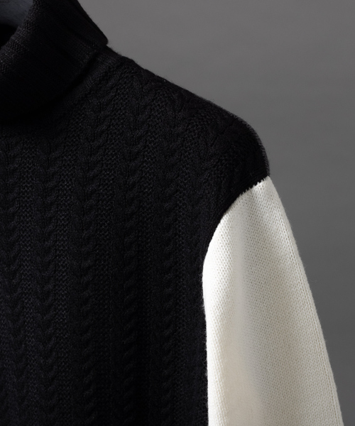 5351 POUR LES HOMMES（ゴーサンゴーイチプールオム）の「モノトーンコンビネーションプルオーバー（ニット/セーター・メンズ・ホワイト/ブラック・44/46/48/50）」の5枚目の写真