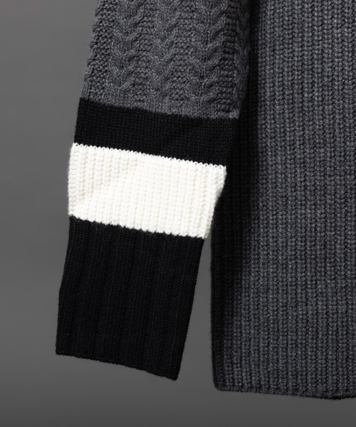 5351 POUR LES HOMMES（ゴーサンゴーイチプールオム）の「モノトーンコンビネーションプルオーバー（ニット/セーター・メンズ・ホワイト/ブラック・44/46/48/50）」の7枚目の写真