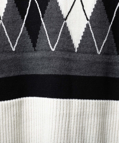 5351 POUR LES HOMMES（ゴーサンゴーイチプールオム）の「モノトーンコンビネーションプルオーバー（ニット/セーター・メンズ・ホワイト/ブラック・44/46/48/50）」の8枚目の写真