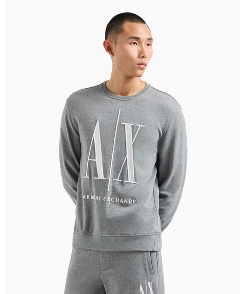 アルマーニエクスチェンジ　シルクトップス ARMANI EXCHANGE (アルマーニエクスチェンジ) 襟袖ライン 無地