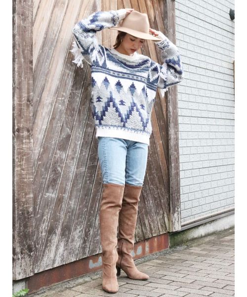 Ungrid(アングリッド)の「ニーハイフィットブーツ(ブーツ・レディース・ブラック/ブラウン・S/M/L)」の11枚目の写真