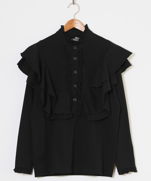 HOLIDAY（ホリデイ）の「SUPER FINE DRY RUFFLE BLOUSE スーパーファインドライラッフルブラウス（シャツ/ブラウス・レディース・ホワイト/ブラック・ONE SIZE）」の12枚目の写真