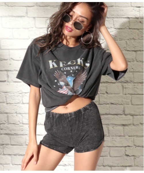 ANAP USA(アナップユーエスエー)の「ケミカルランニングショートパンツ(その他パンツ・レディース・ブラック・L)」の5枚目の写真