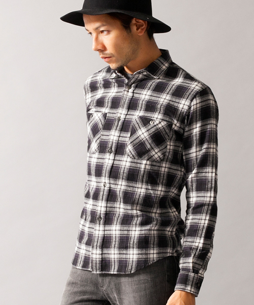 BEAUTY&YOUTH UNITED ARROWS(ビューティーアンドユースユナイテッドアローズ)の「【WEB限定】by ∴ レギュラーカラー ネルシャツ◆(シャツ/ブラウス・メンズ・レッド/マスタード/ネイビー/ブラック/オフホワイト・SMALL/LARGE/X-LARGE/MEDIUM)」の15枚目の写真