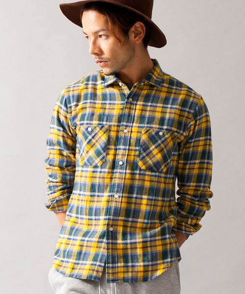 BEAUTY&YOUTH UNITED ARROWS(ビューティーアンドユースユナイテッドアローズ)の「【WEB限定】by ∴ レギュラーカラー ネルシャツ◆(シャツ/ブラウス・メンズ・レッド/マスタード/ネイビー/ブラック/オフホワイト・SMALL/LARGE/X-LARGE/MEDIUM)」の17枚目の写真