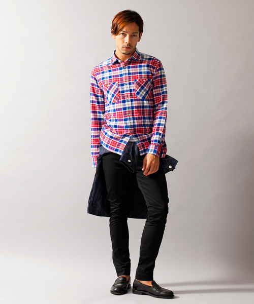 BEAUTY&YOUTH UNITED ARROWS（ビューティーアンドユースユナイテッドアローズ）の「【WEB限定】by ∴ レギュラーカラー ネルシャツ◆（シャツ/ブラウス・メンズ・オフホワイト/ブラック/ネイビー/マスタード/レッド・LARGE/MEDIUM/X-LARGE/SMALL）」の13枚目の写真